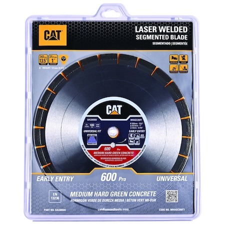 Caterpillar 600 Pro Early Entry Medium/Hard Aggregate Silent Green Concrete Diamond Blade 14-In - 350mm Red DA33050U